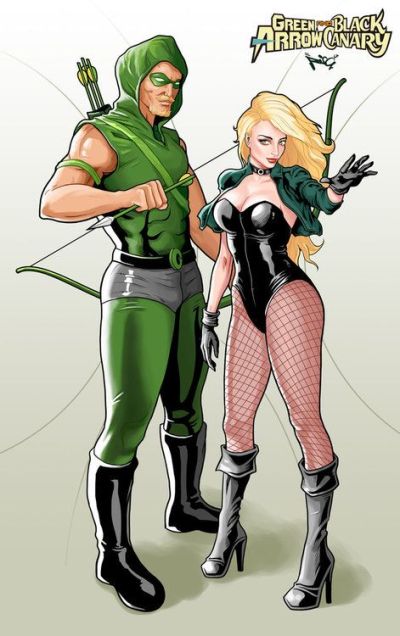 Зеленая стрела и Канарейка из комиксов